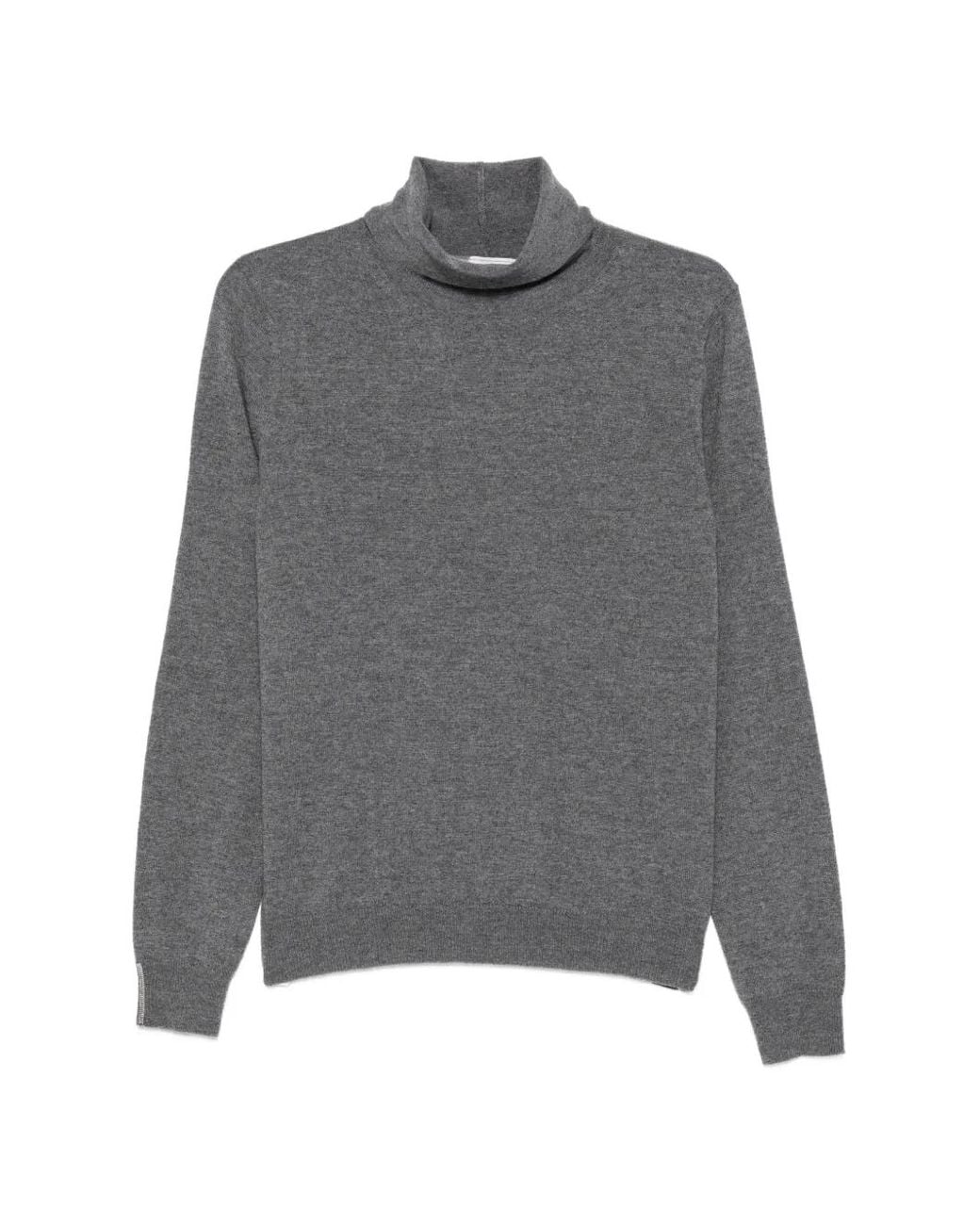 Peserico Gray Roll-Neck Sweater