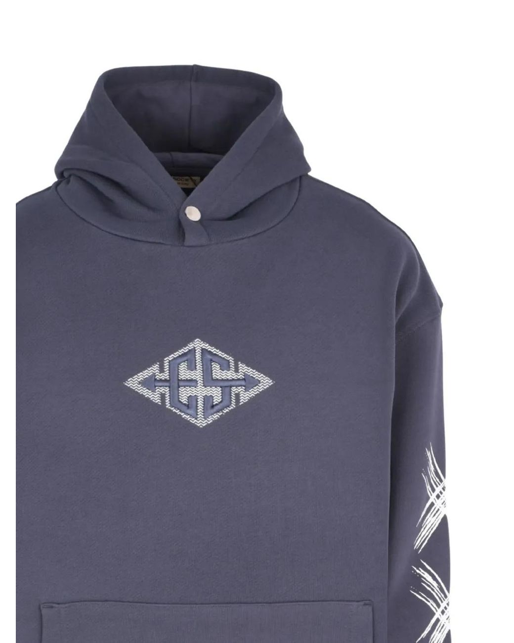 Exit Society Blue Xxx Logo-Detail Graphic-Print Hoodie for men