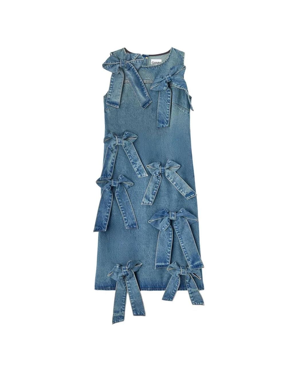 Ganni Blue Light Rigid Denim Dress