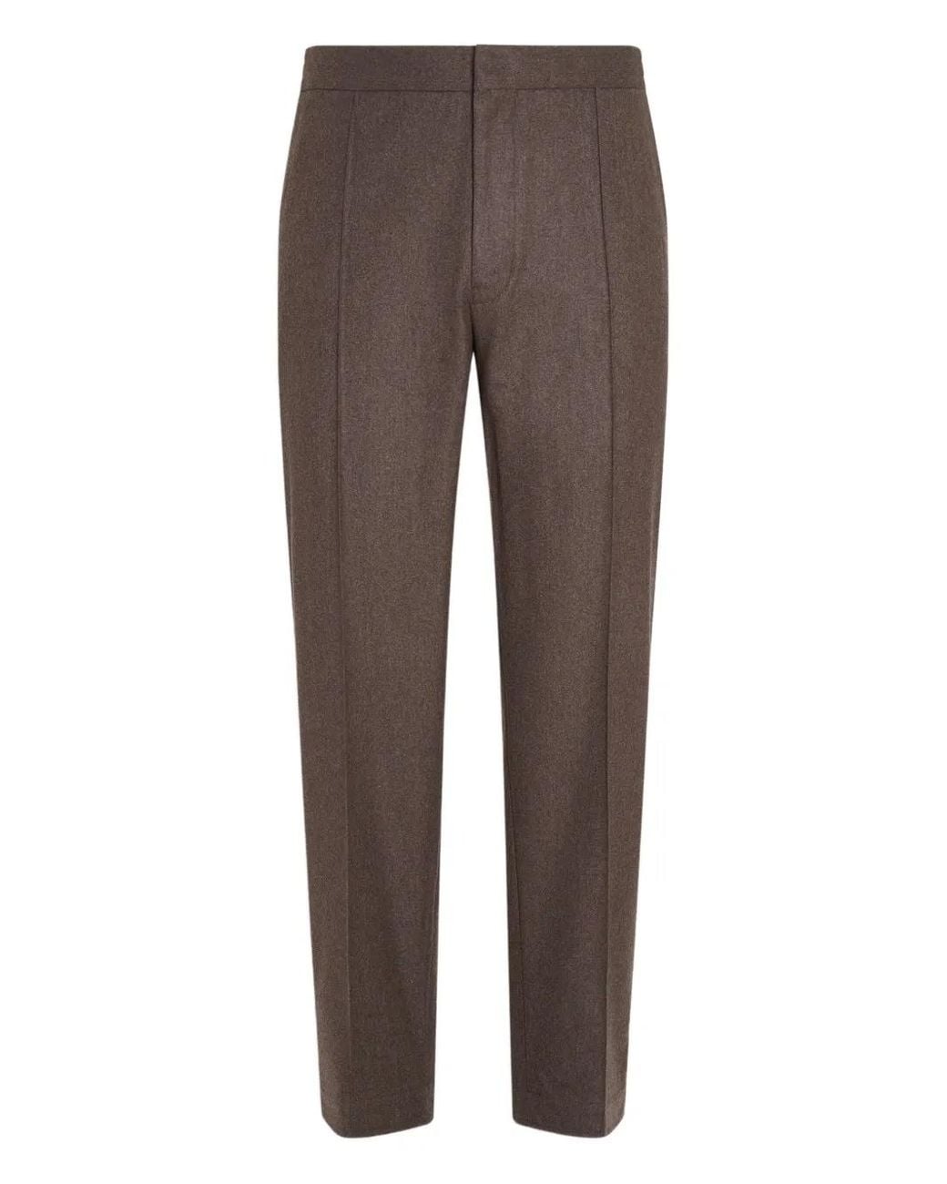 Zegna Brown Elasticated-Waistband Trousers for men