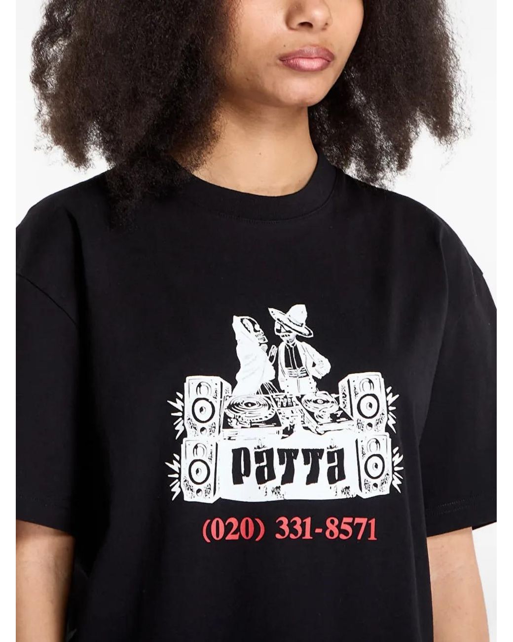 PATTA Black Graphic-Print T-Shirt