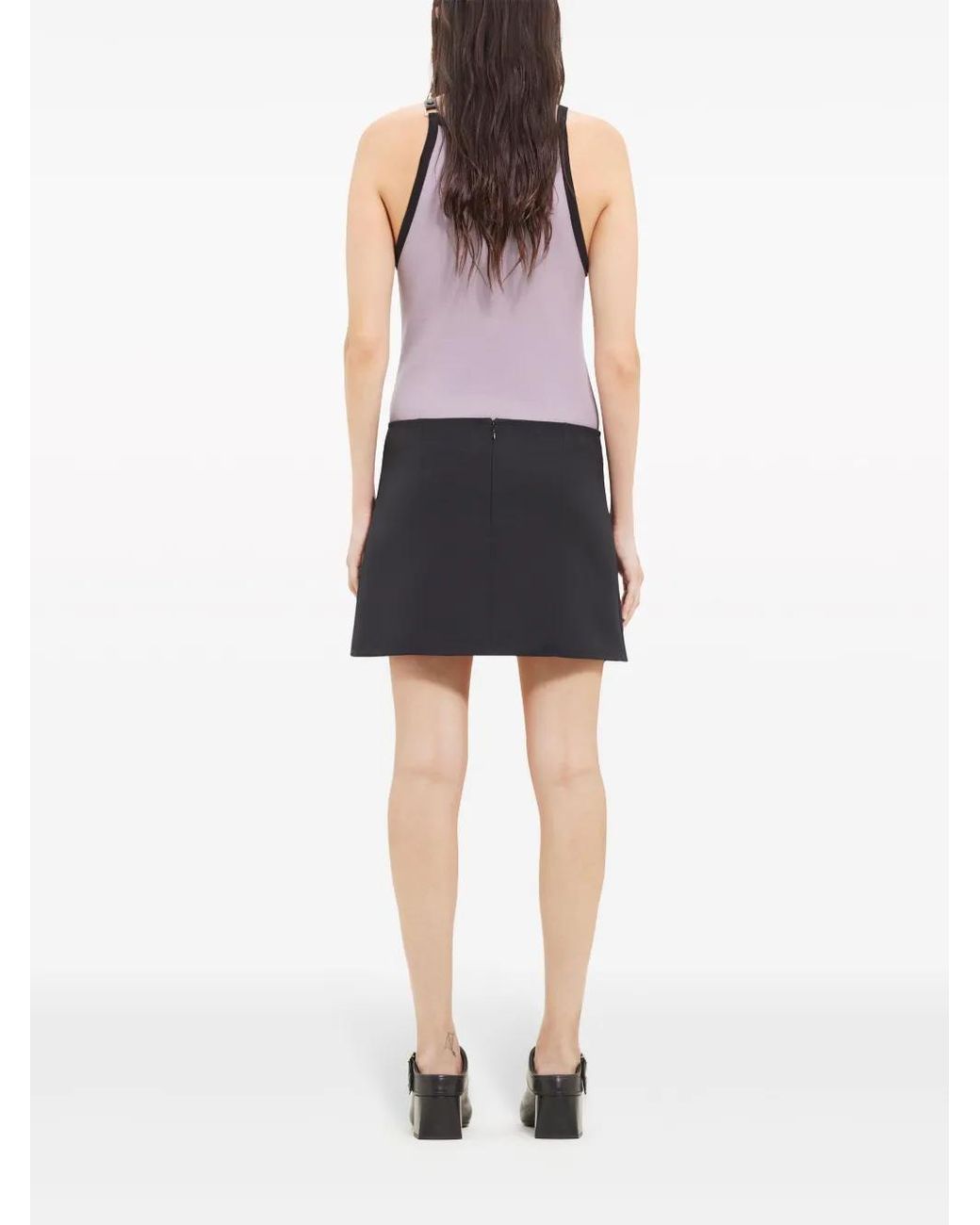 Courreges Purple Buckle Cotton Tank Top