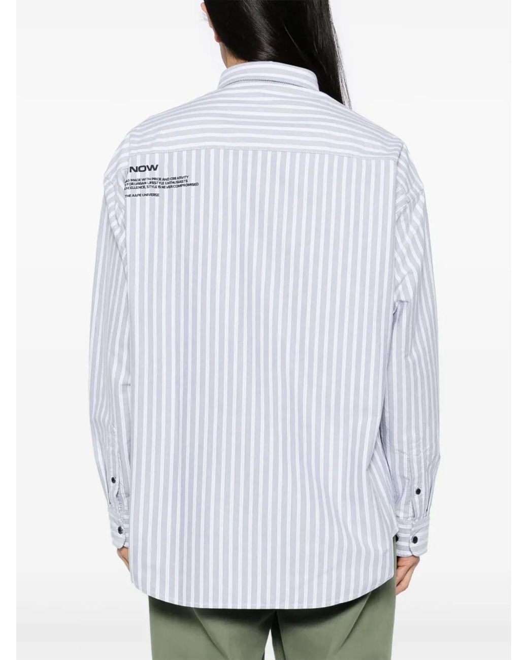 Aape By A Bathing Ape White Striped Shirt for men