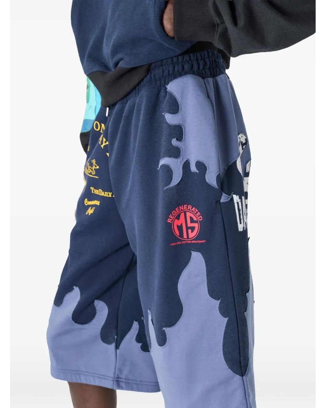 Shorts Con Design Patchwork di MARINE SERRE in Blue