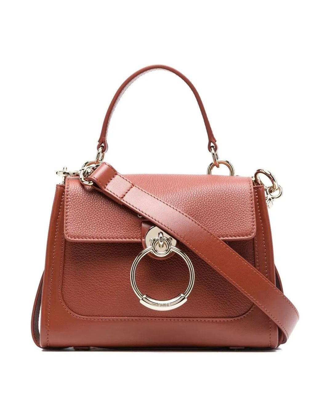 Chloé Brown Tess Mini Leather Handbag