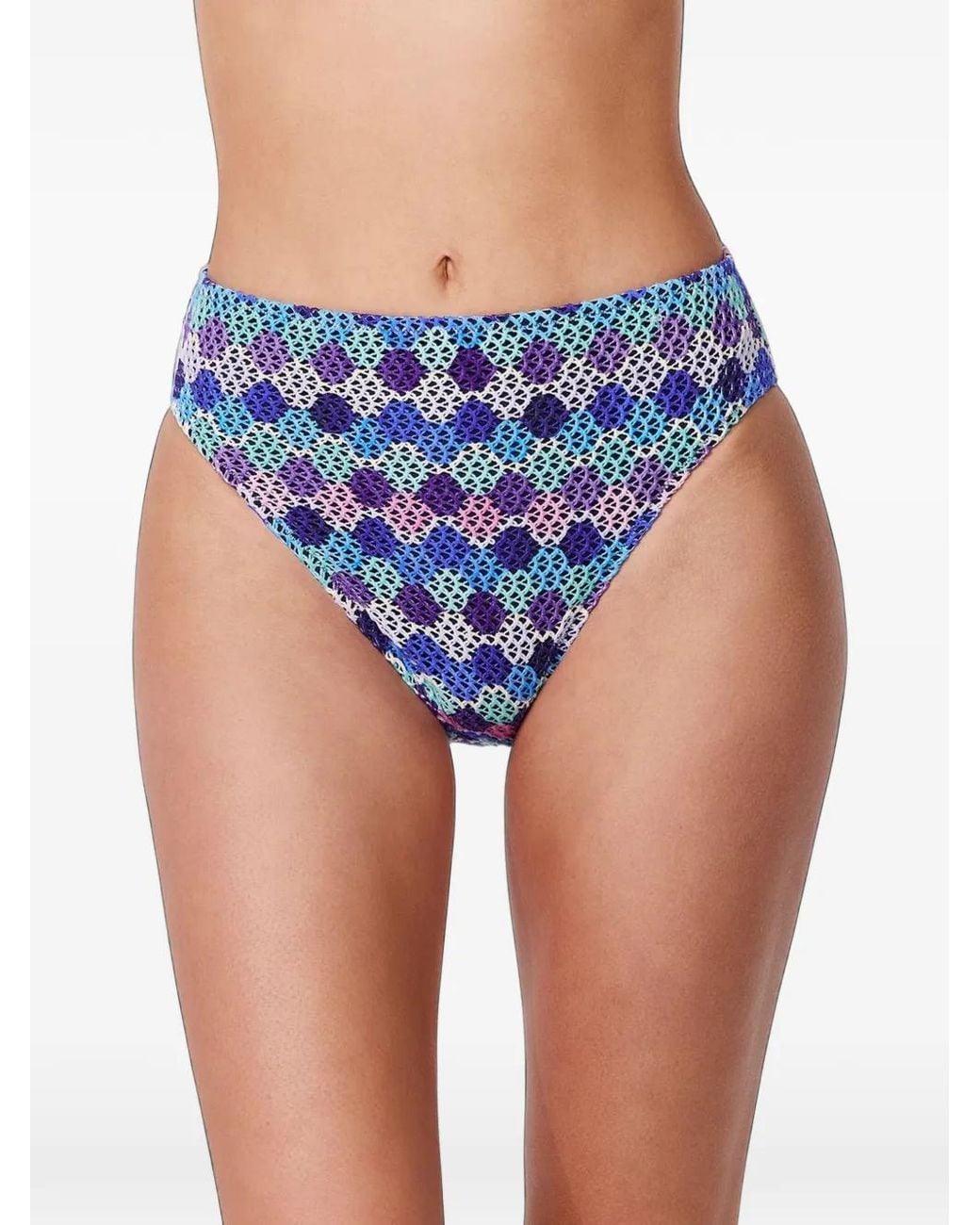 Gottex Blue Crochet-Knit Bikini Bottoms