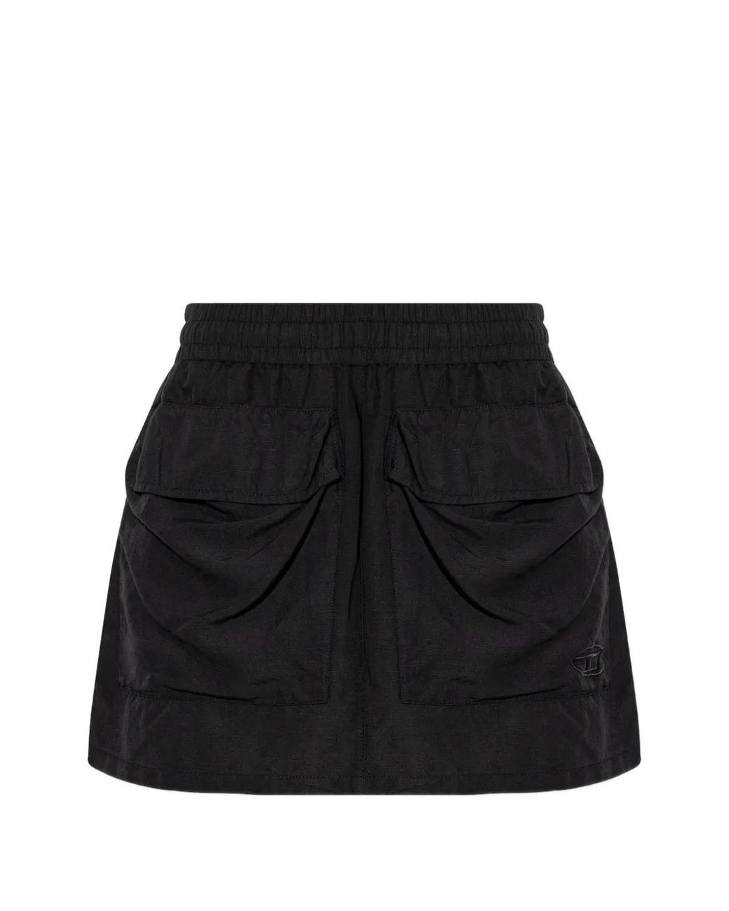 DIESEL Black O-Cean-S2 Pocket Drawstring Mini Skirt