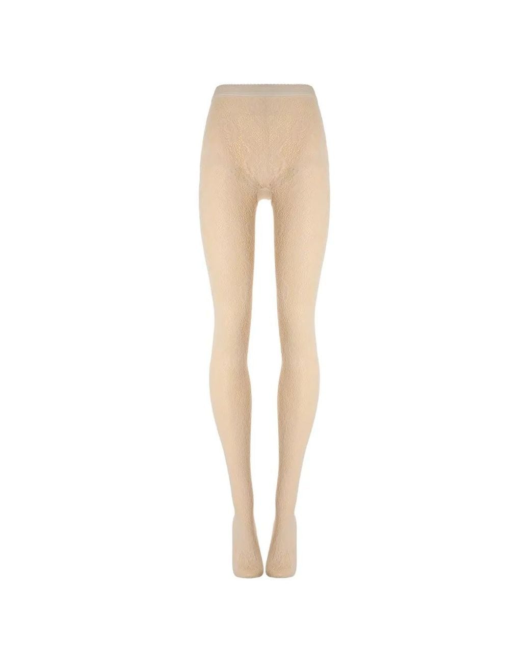 Wolford White Floral Lace-Mesh Tights