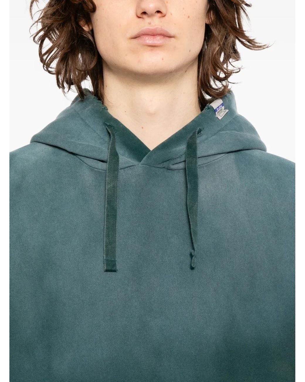 Maison Mihara Yasuhiro Green Sun Faded Like Distressed Hoodie for men