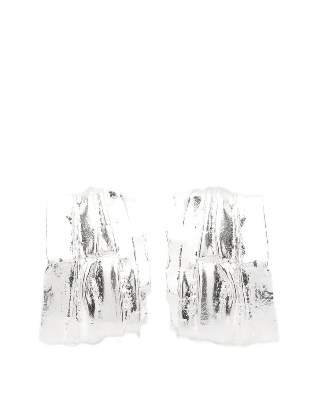 COMPLETEDWORKS White Textured Hoop Earrings