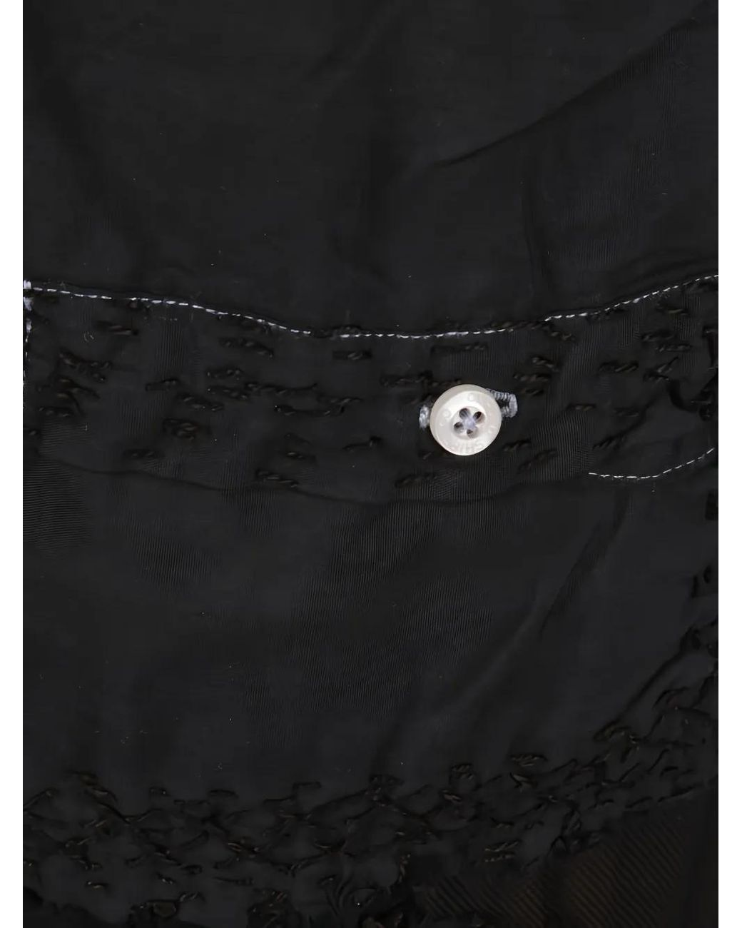By Walid Black Patchwork Elasticated-Waist Straight Trousers for men