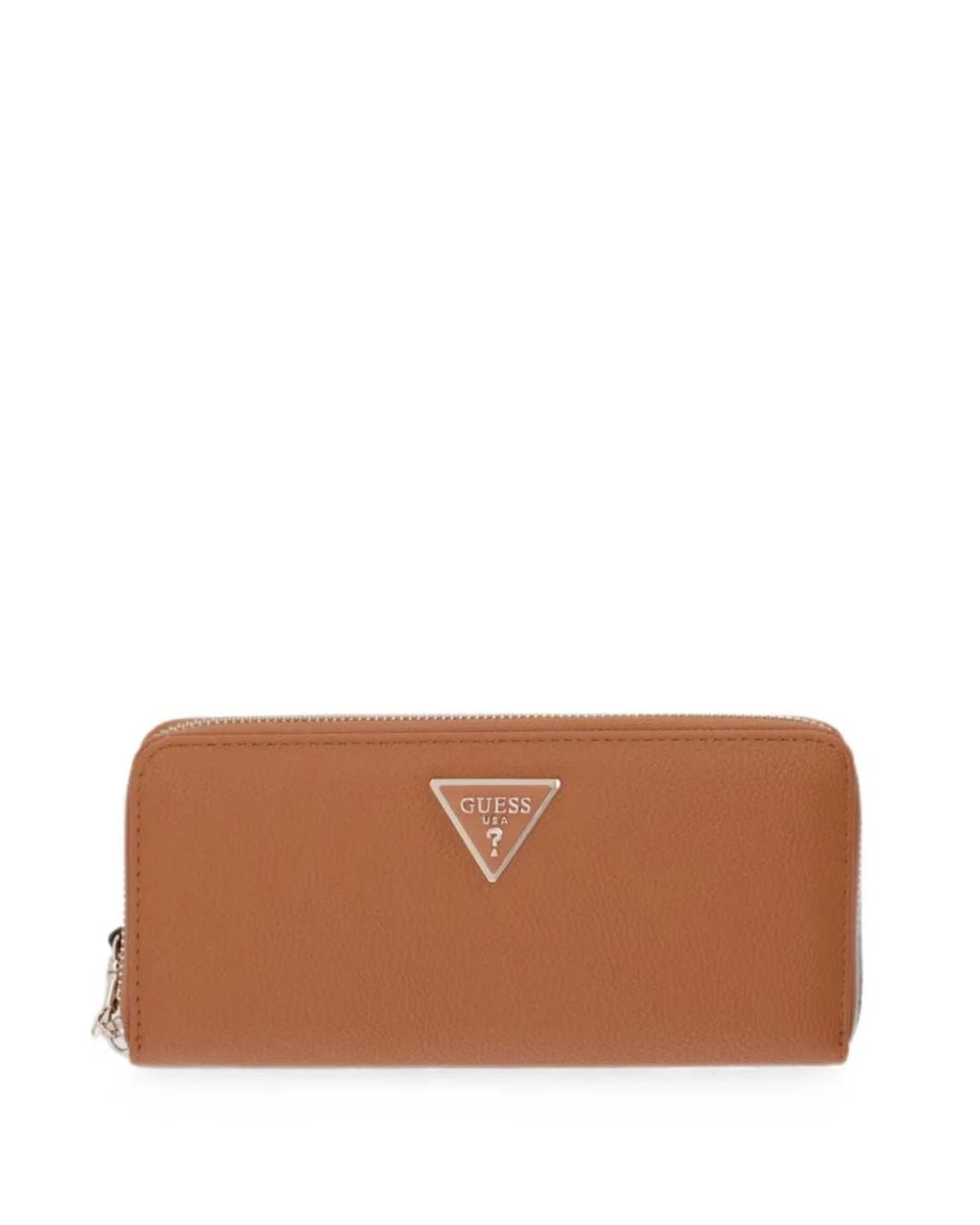 Guess Brown Laurel Triangle Logo Maxi Wallet