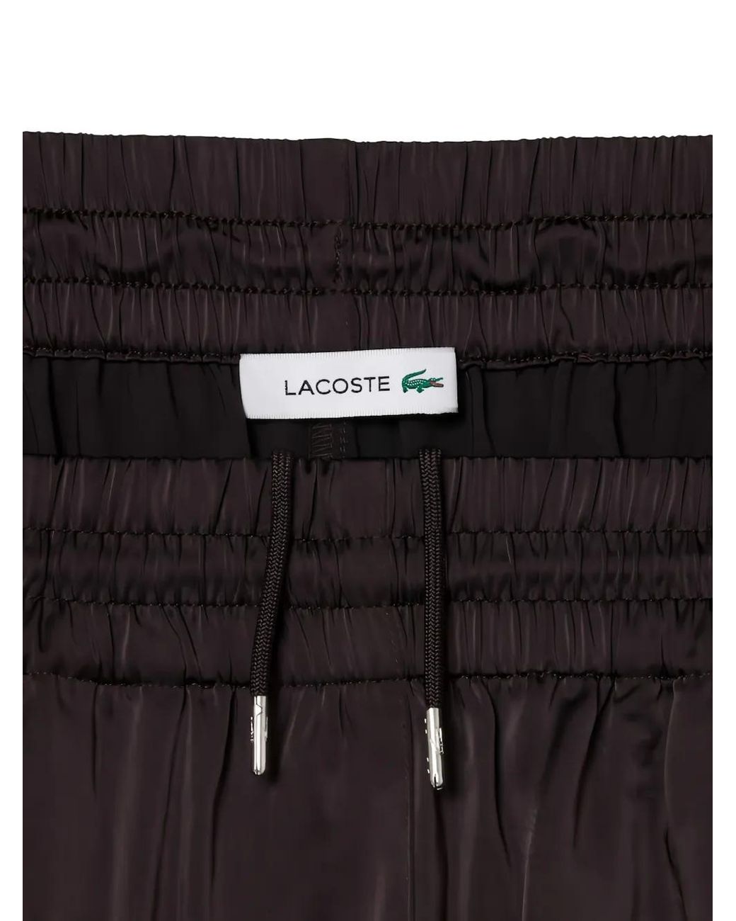 Lacoste Brown Oversized Elasticated Satin Trousers