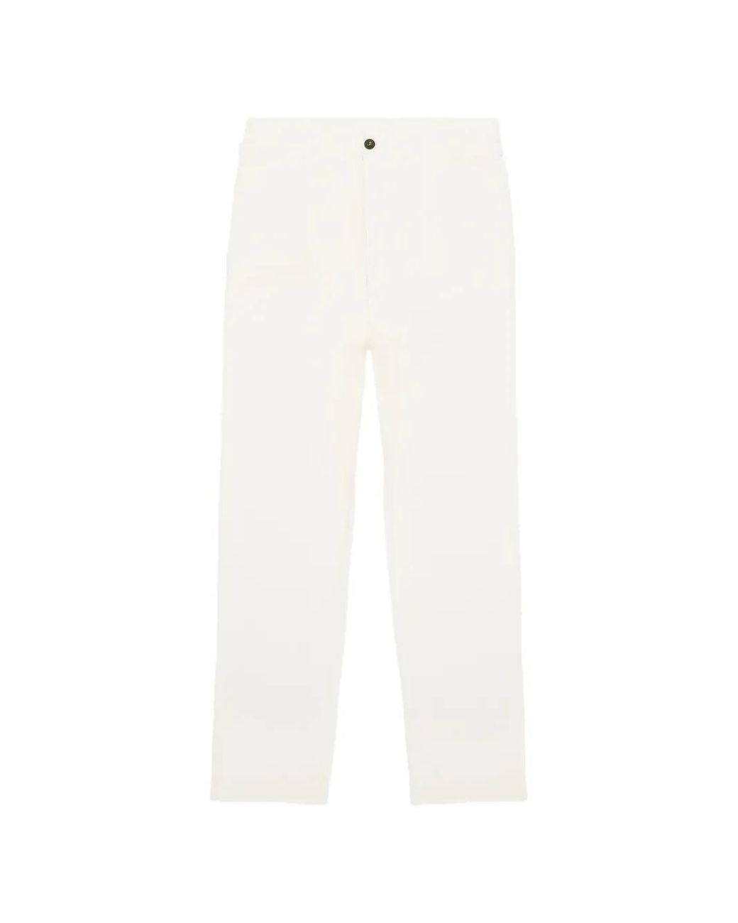 Fortela White Front-Pleat Trousers for men