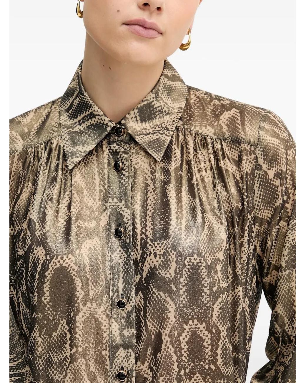 MARC AUREL Blouse Met Slangenprint in het Natural