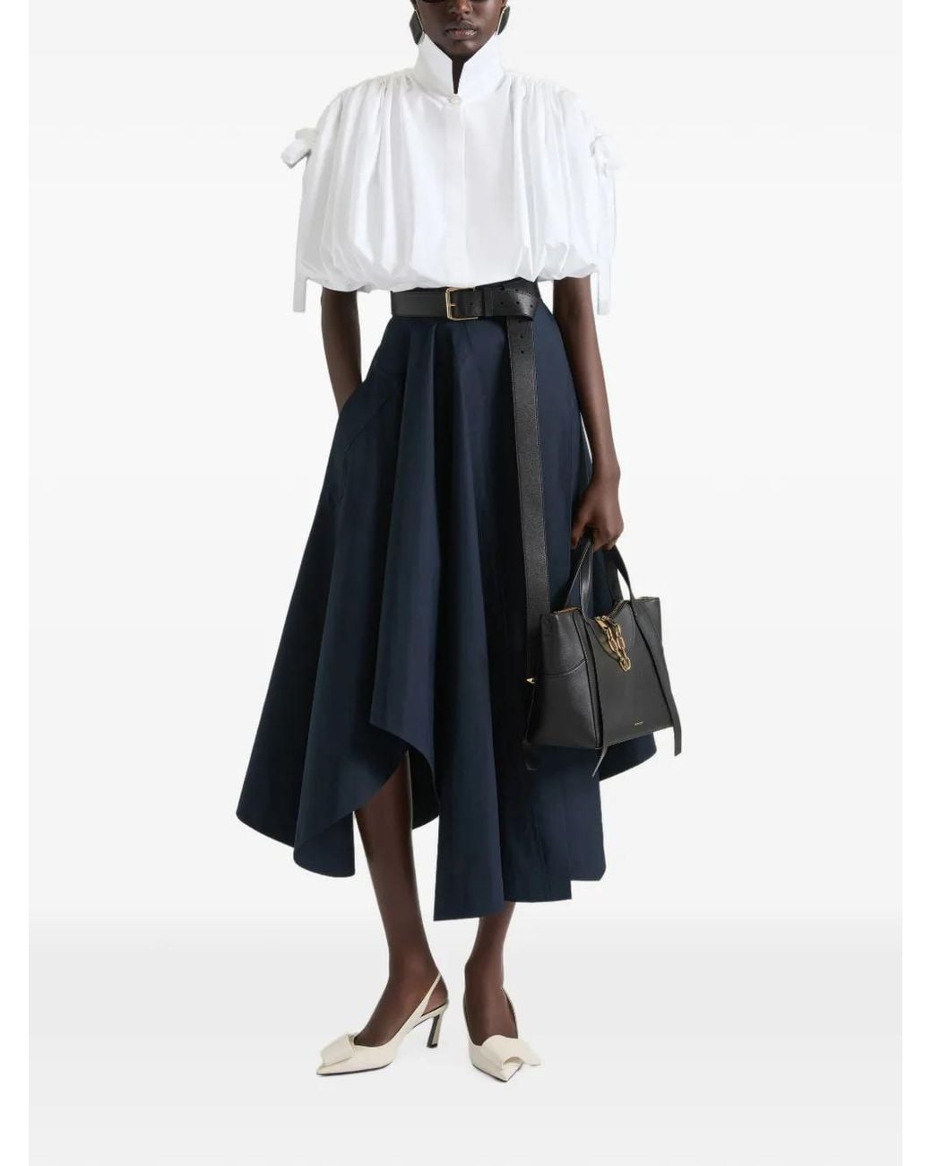 Givenchy White Twisted Ribbon Slingbacks Pumps