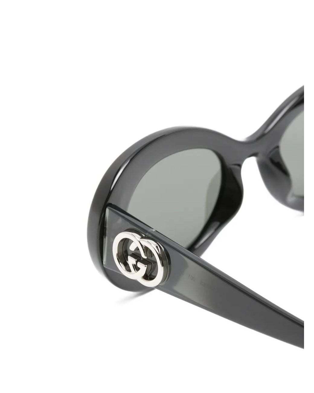 Gucci Gray Interlocking G Round-Frame Sunglasses