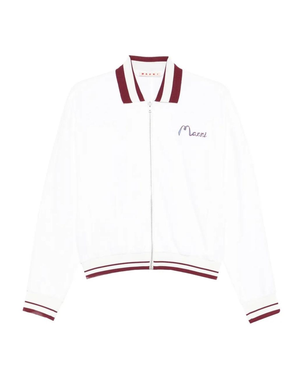 Marni White Pull En Maille Jacquard