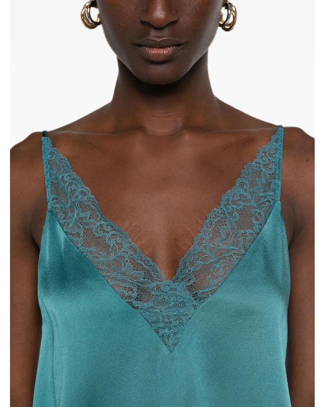 Forte_forte Blue Lace-Trim Top