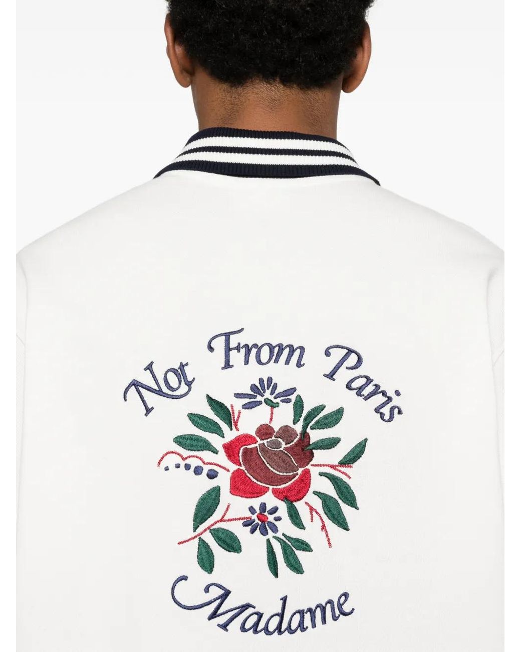 Drole de Monsieur White Embroidered-Logo Polo Shirt for men