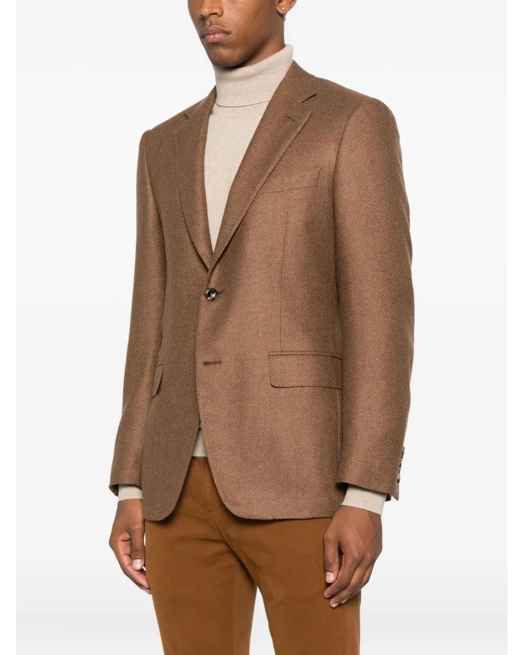 Canali Brown Single-Breasted Blazer for men