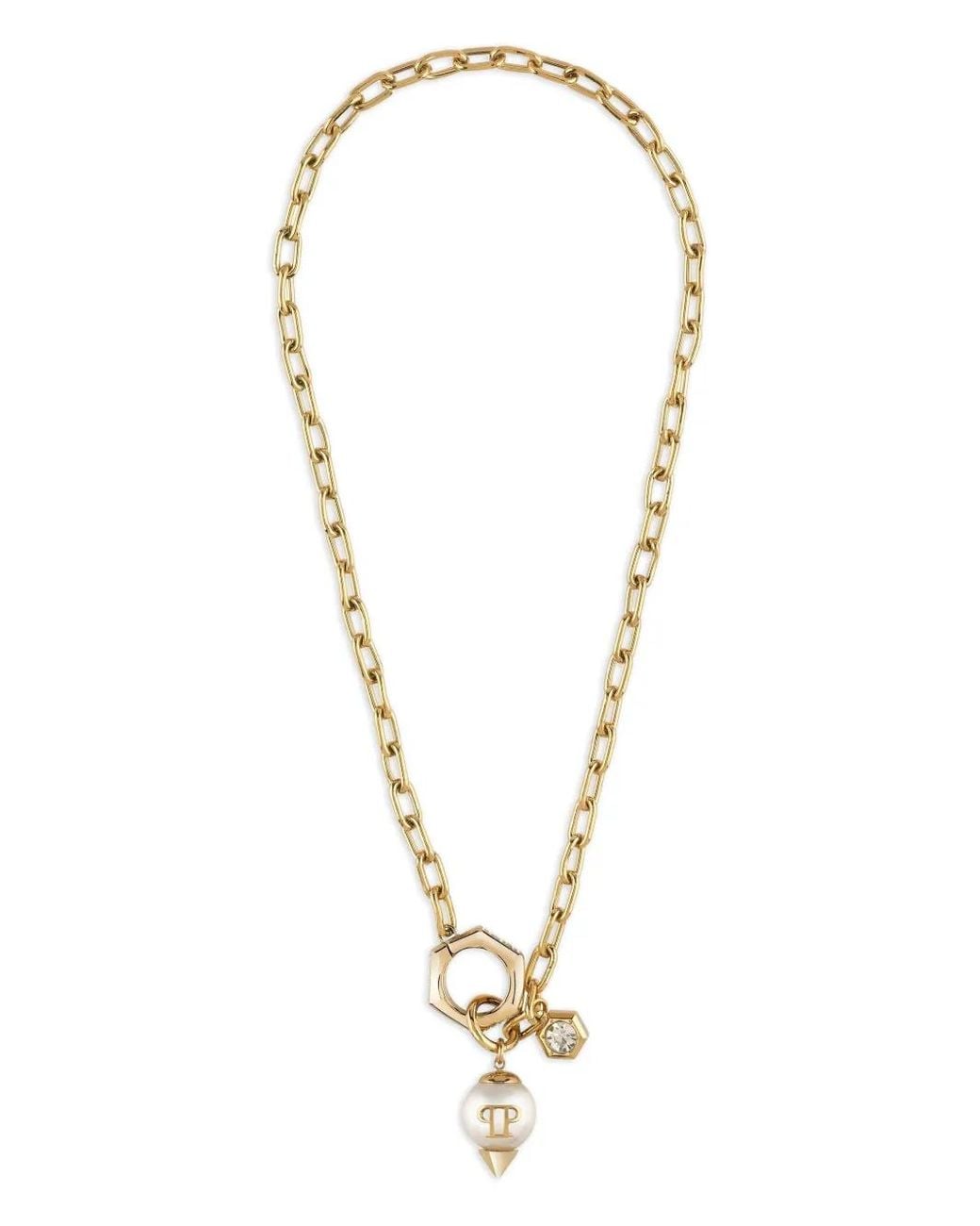 Philipp Plein Metallic Rhapsody Faux-Pearl Necklace