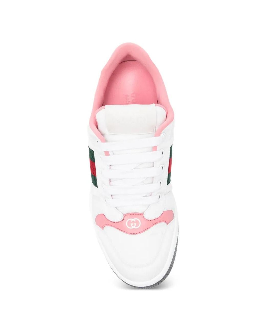 Gucci White Screener Web-Stripe Sneakers