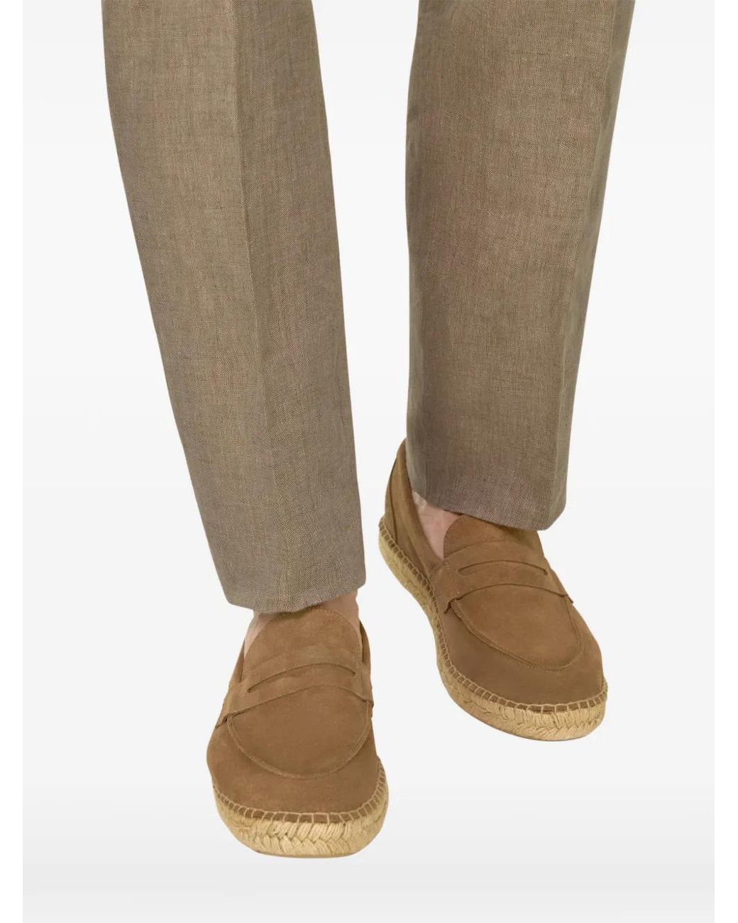 Boggi Brown Tellin Suede Leather Espadrilles for men