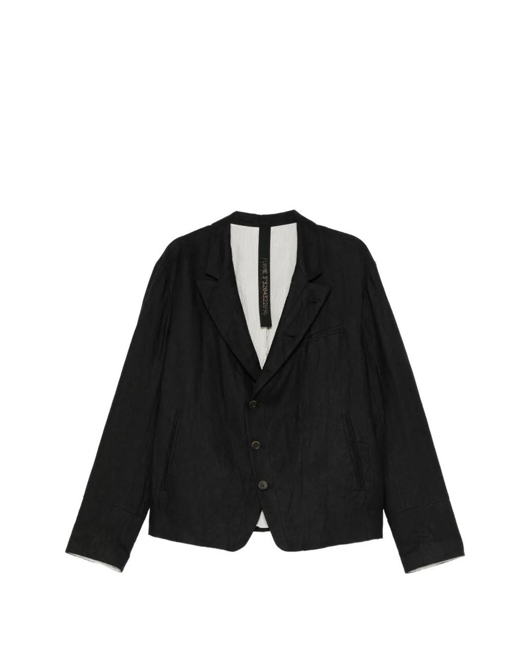 Forme D'expression Black Crinkled-Finish Single-Breasted Blazer for men