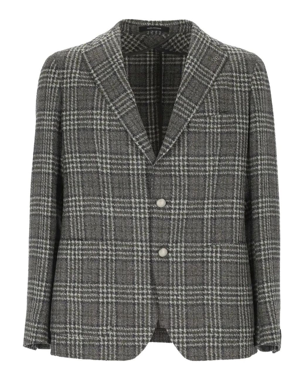 Tagliatore Black Checked Jacket for men