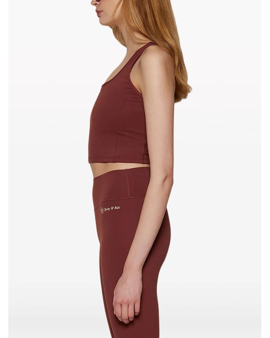 Sporty & Rich Red Runner Script Tank Top