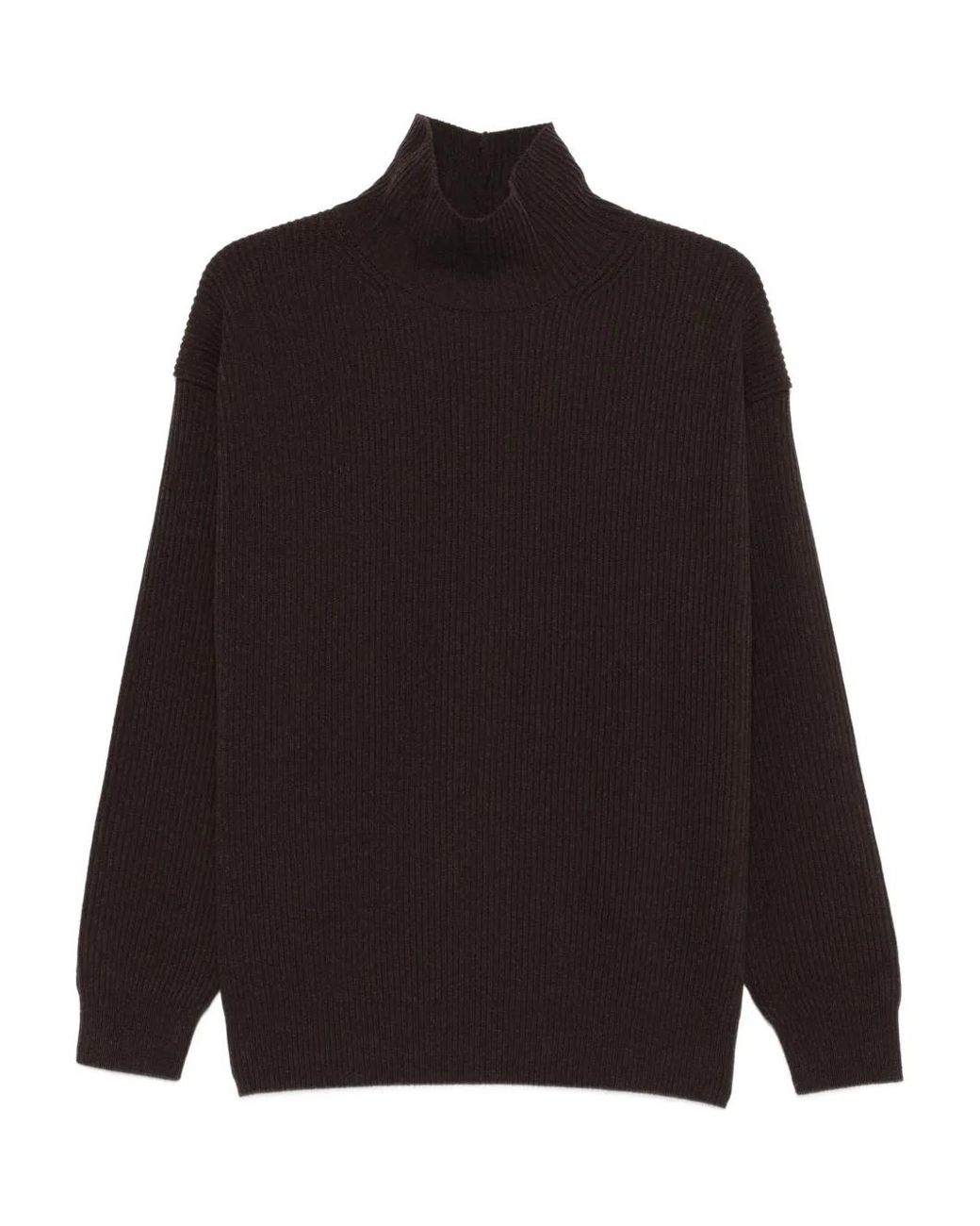 Auralee Black Ribb-Knit Turtleneck Sweater for men
