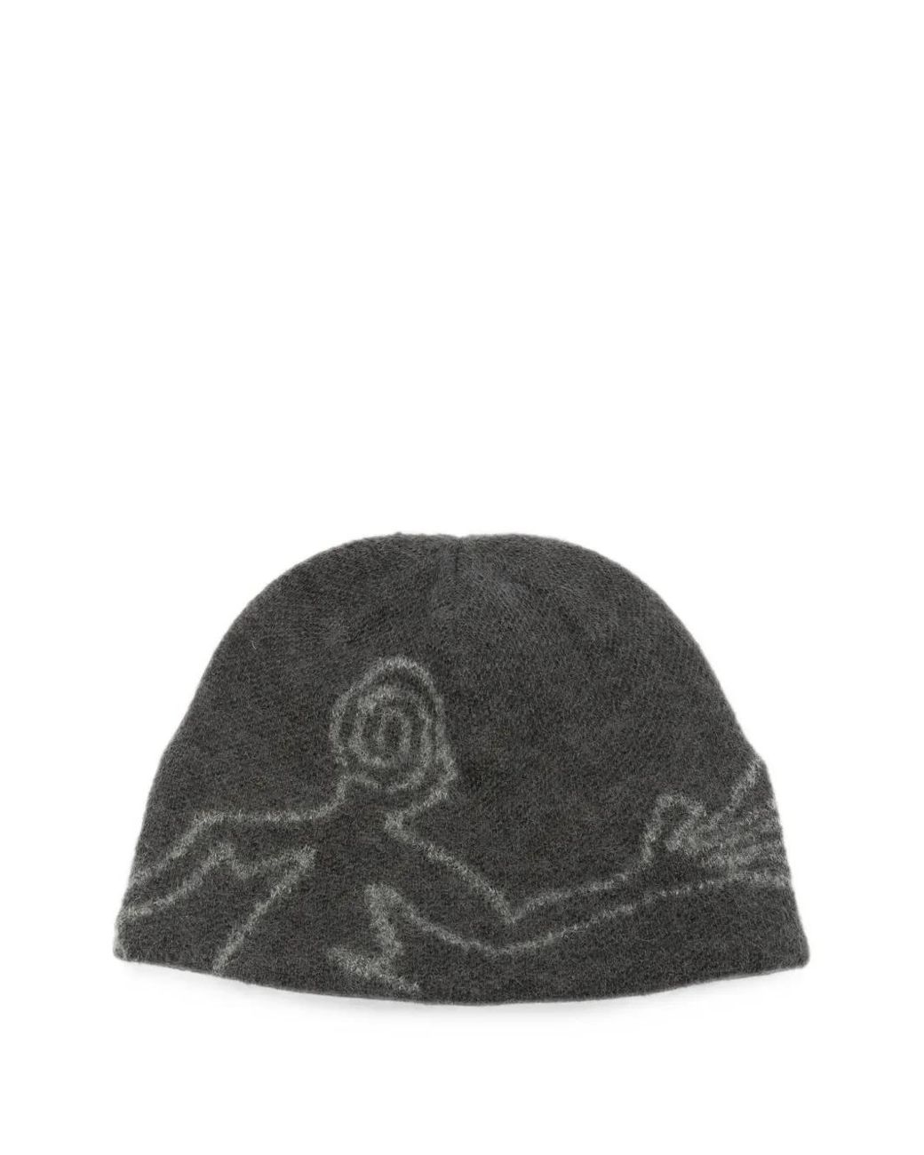 Hiking Patrol Gray Graphic-Knit Beanie Hat for men