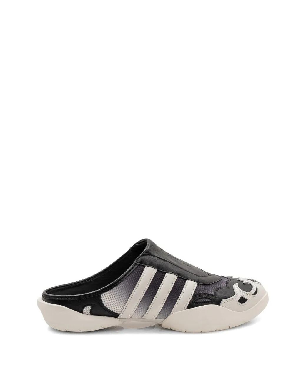 Y-3 White Side-Stripe Mules for men