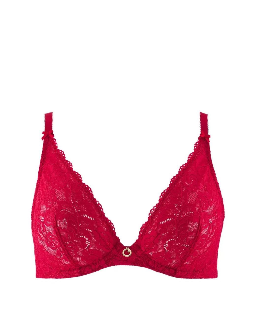 Aubade Red Rosessence Lace Triangle Bra