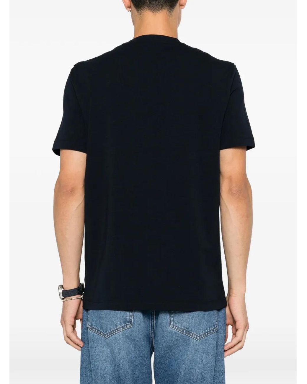 Corneliani Black Logo-Patch T-Shirt for men