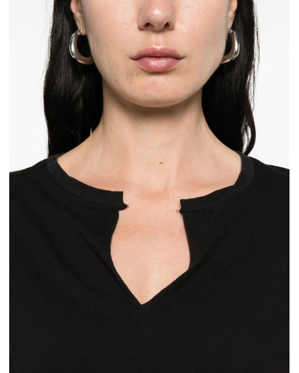 R13 Black Twisted Front Tee