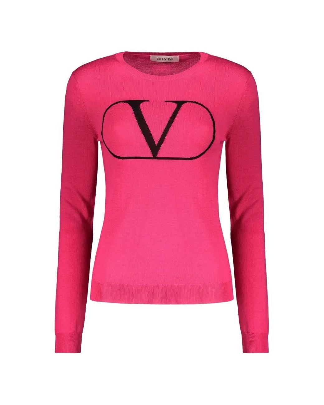 Valentino Garavani Pink Vlogo Wool Sweater