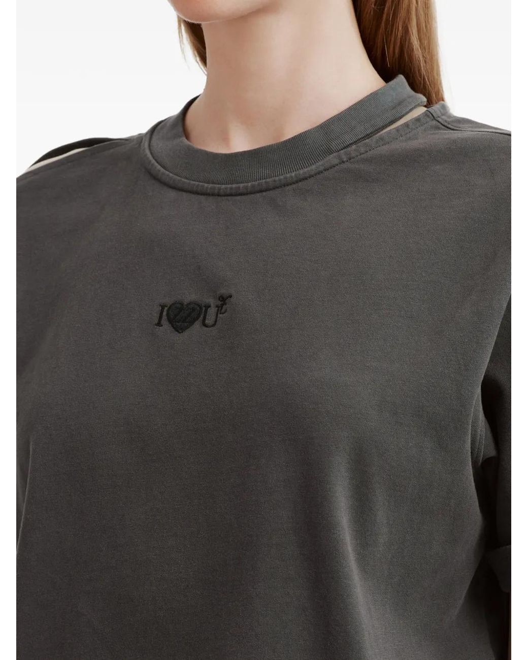 Izzue Black Cut-Out Detail T-Shirt