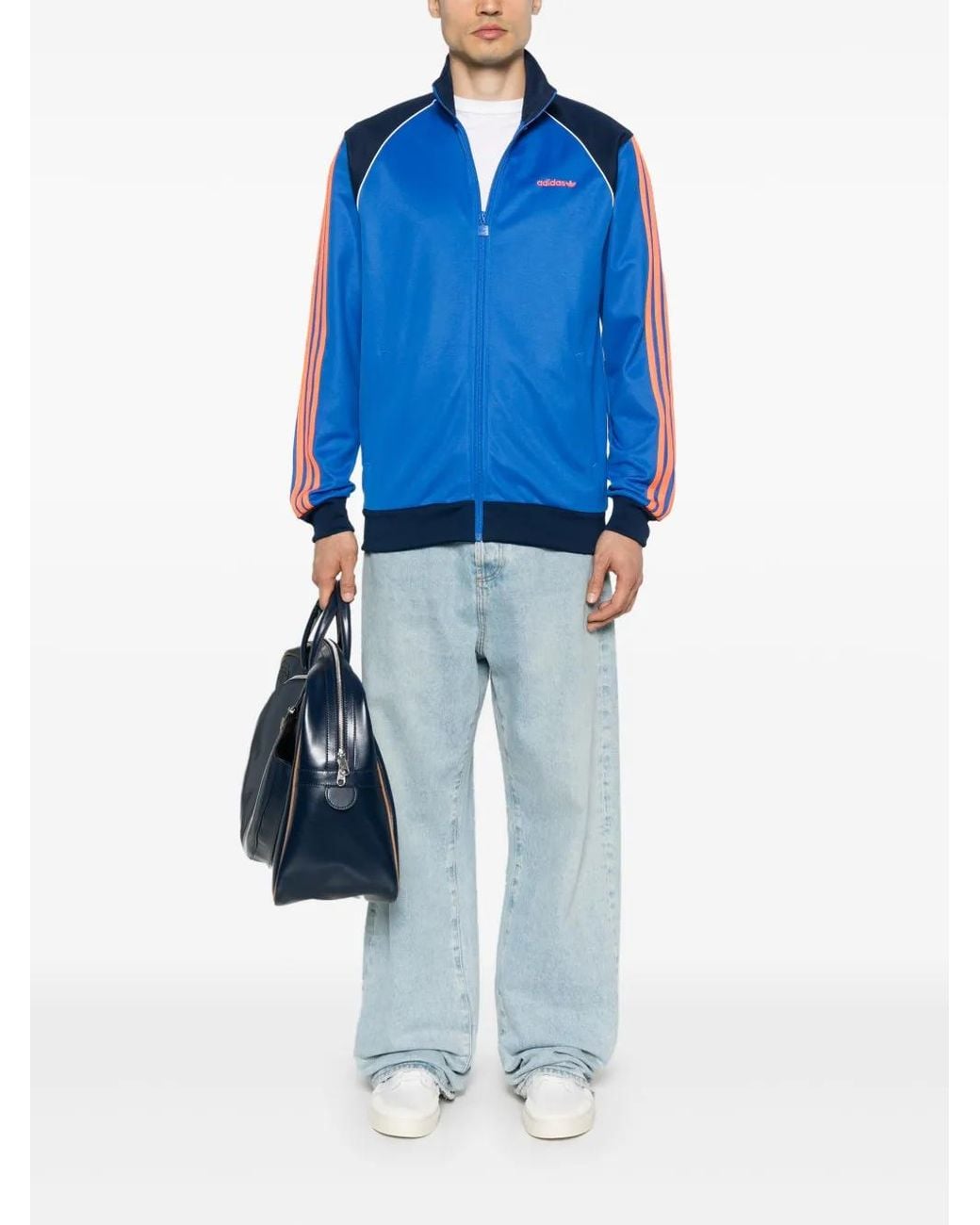 Adidas Blue 3-Stripes Track Jacket for men