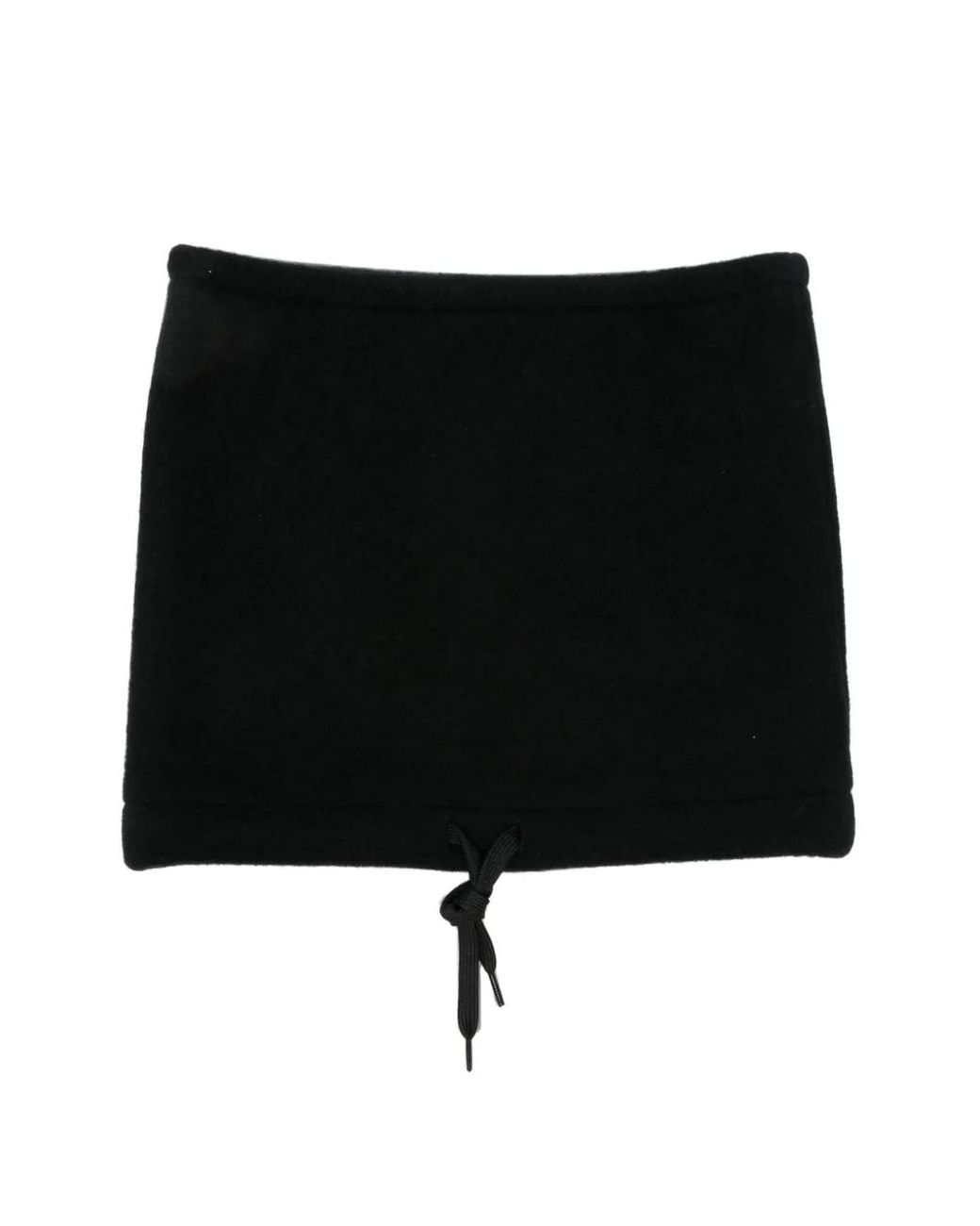 Rier Black Drawstring Fleece Beanie Hat for men