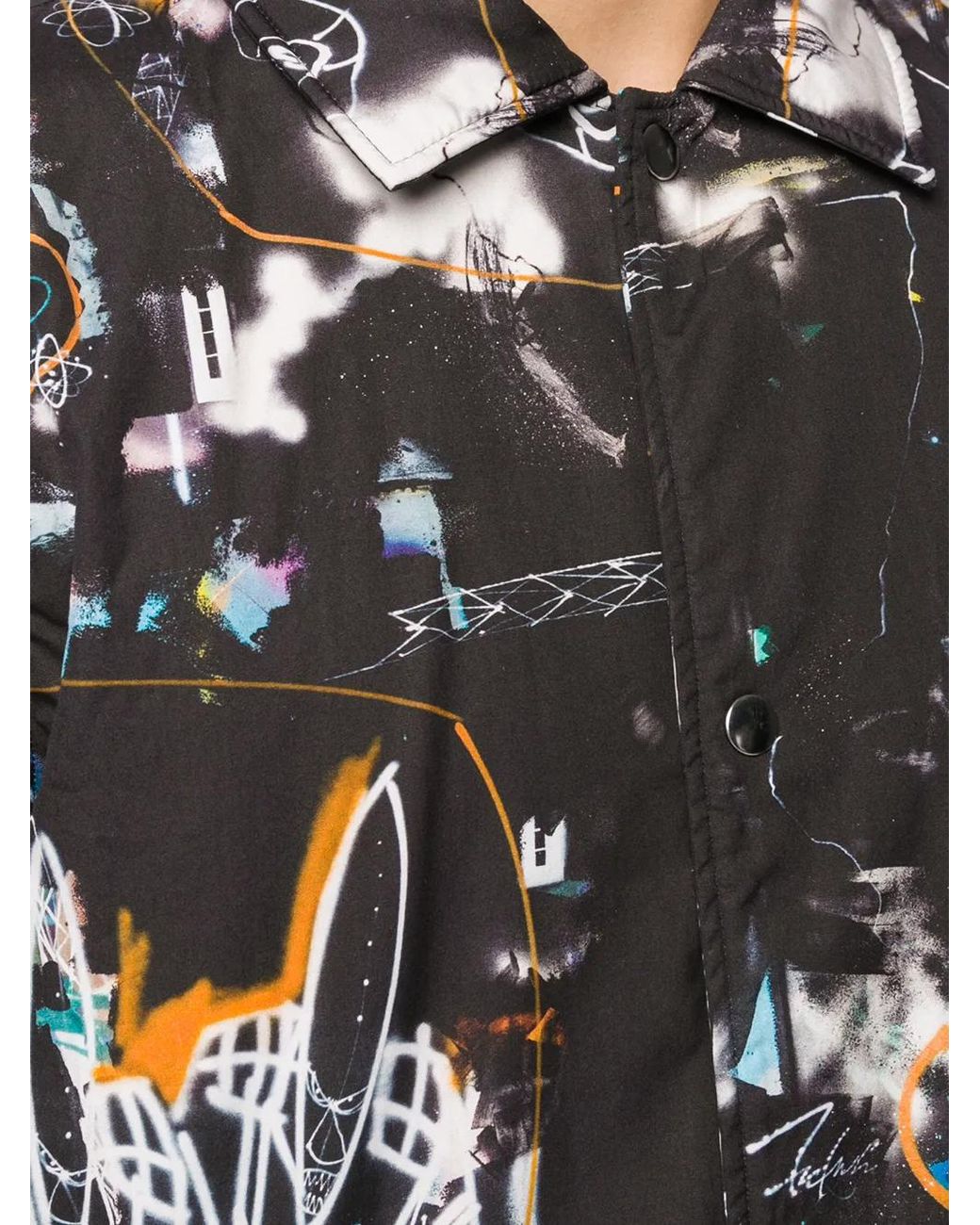 Comme des Garçons Black Abstract Print Shirt Jacket for men