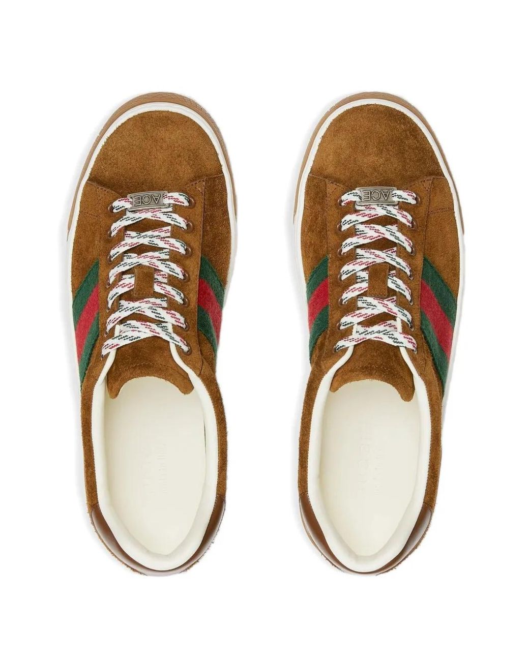 Gucci Brown Ace Sneakers With Web for men