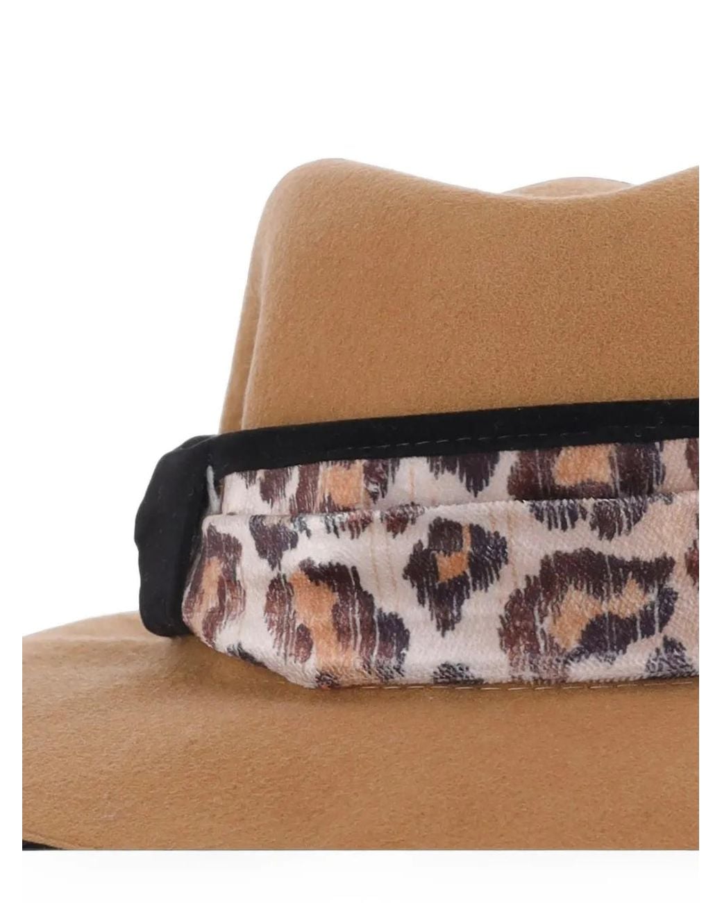 ALEXIA ALVAREZ DE TOLEDO Brown Leopard-Print Wool Hat