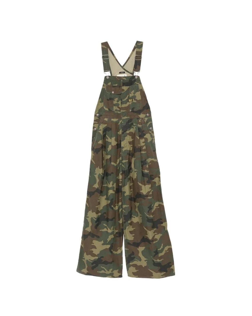 R13 Green Camouflage-Print Dungarees