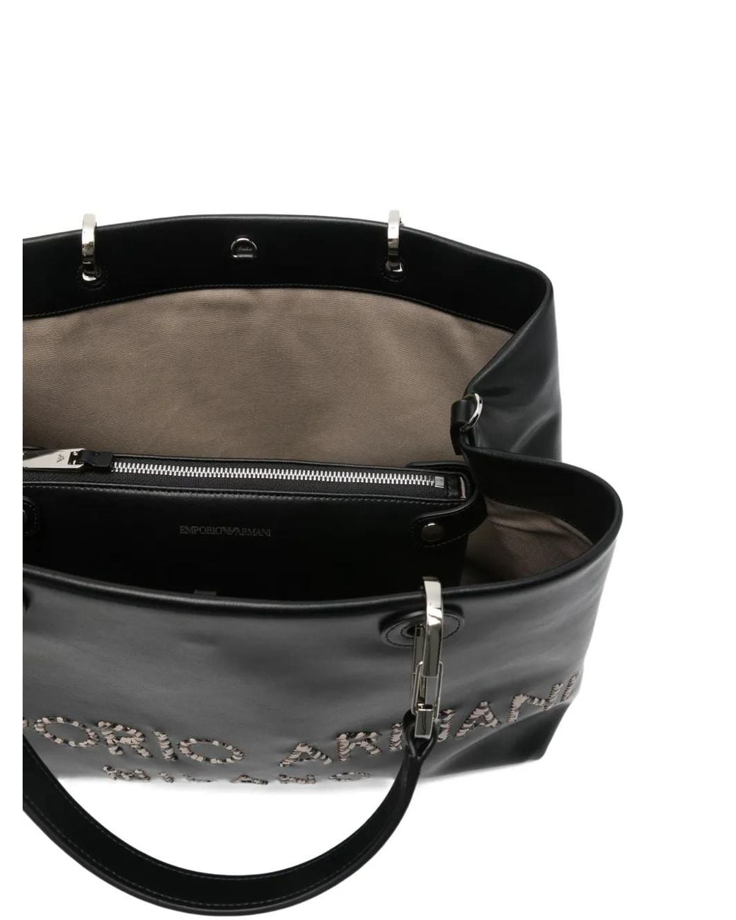 Emporio Armani Black Myea Medium Shopping Bag