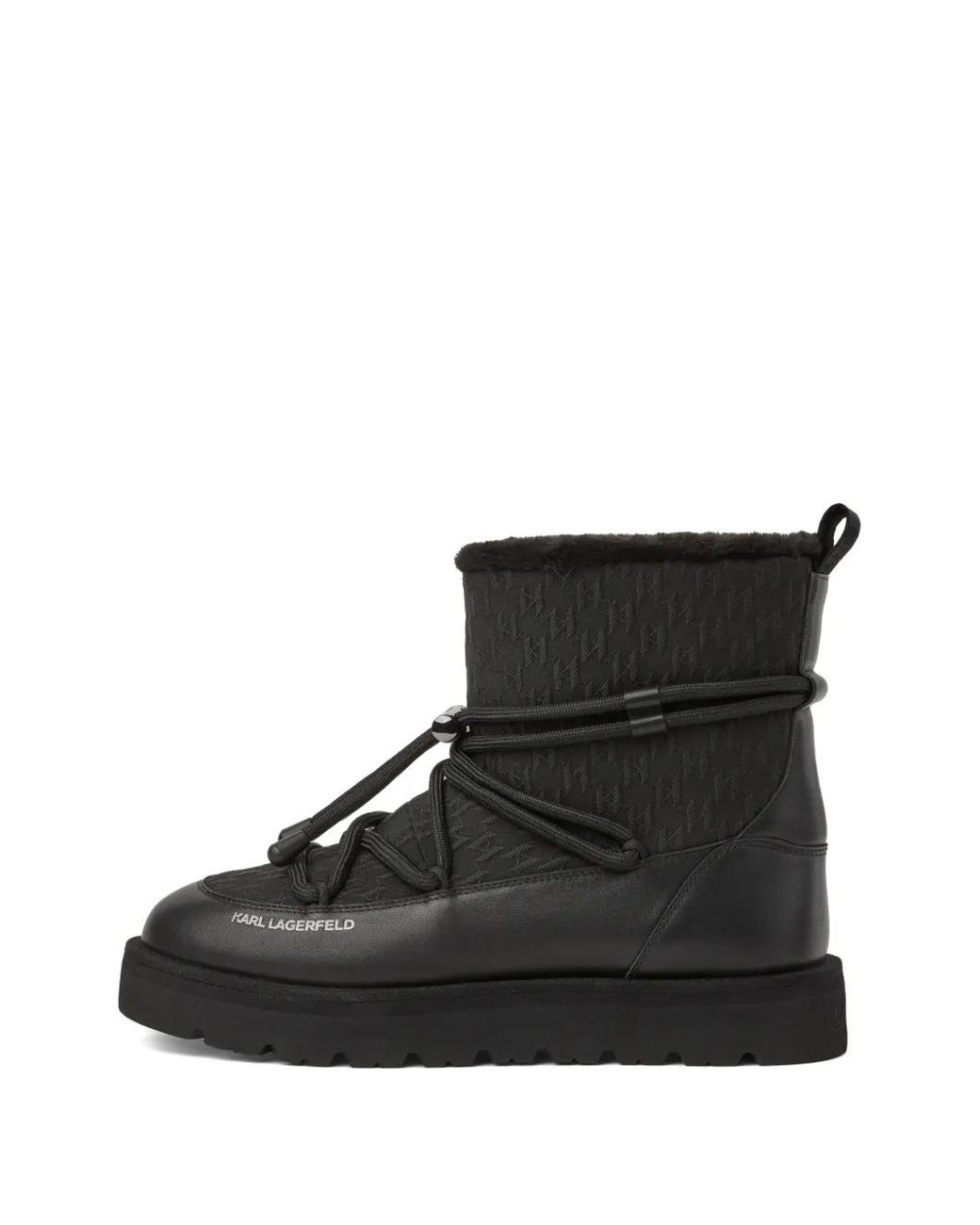 Karl Lagerfeld Black Thermo Lace-Detail Boots for men