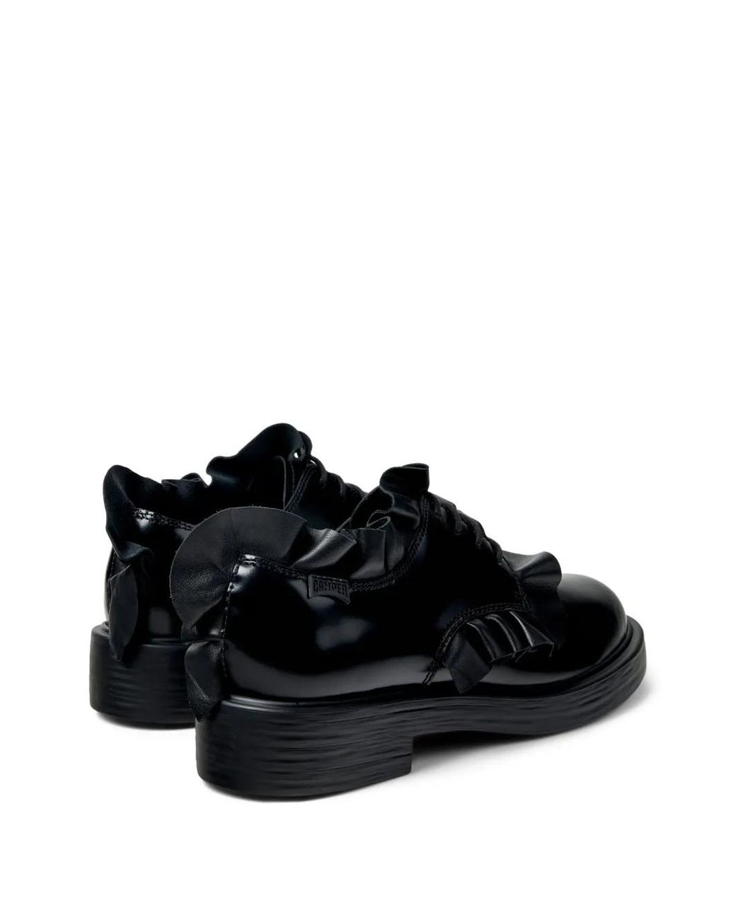 Camper Black Dean Ruffled Lace-Up Shoes