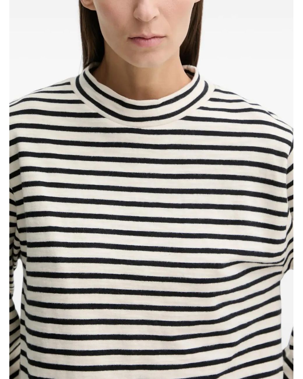 Marc O' Polo Gray Striped Mock-Neck Jumper