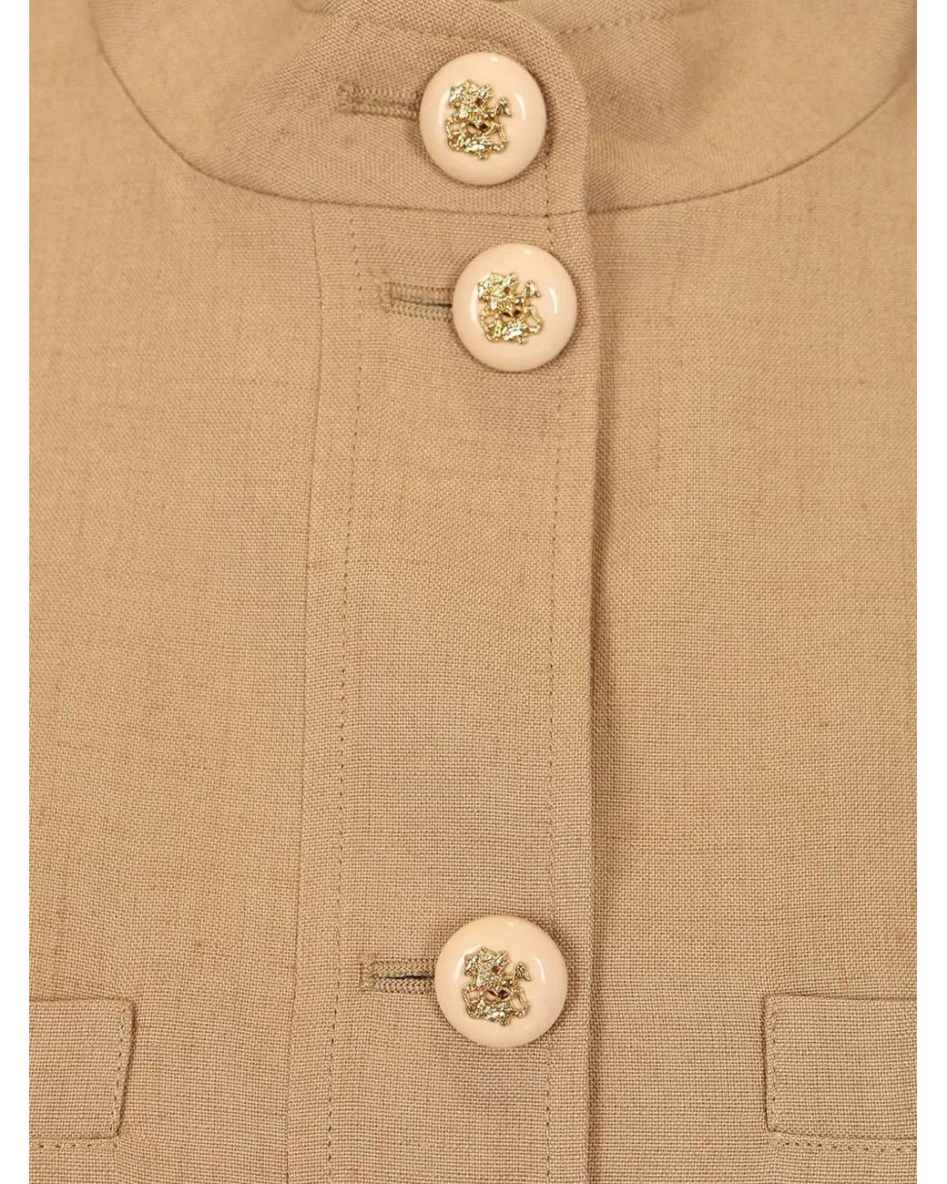 Valentino Garavani Natural Vlogo Belted Coat